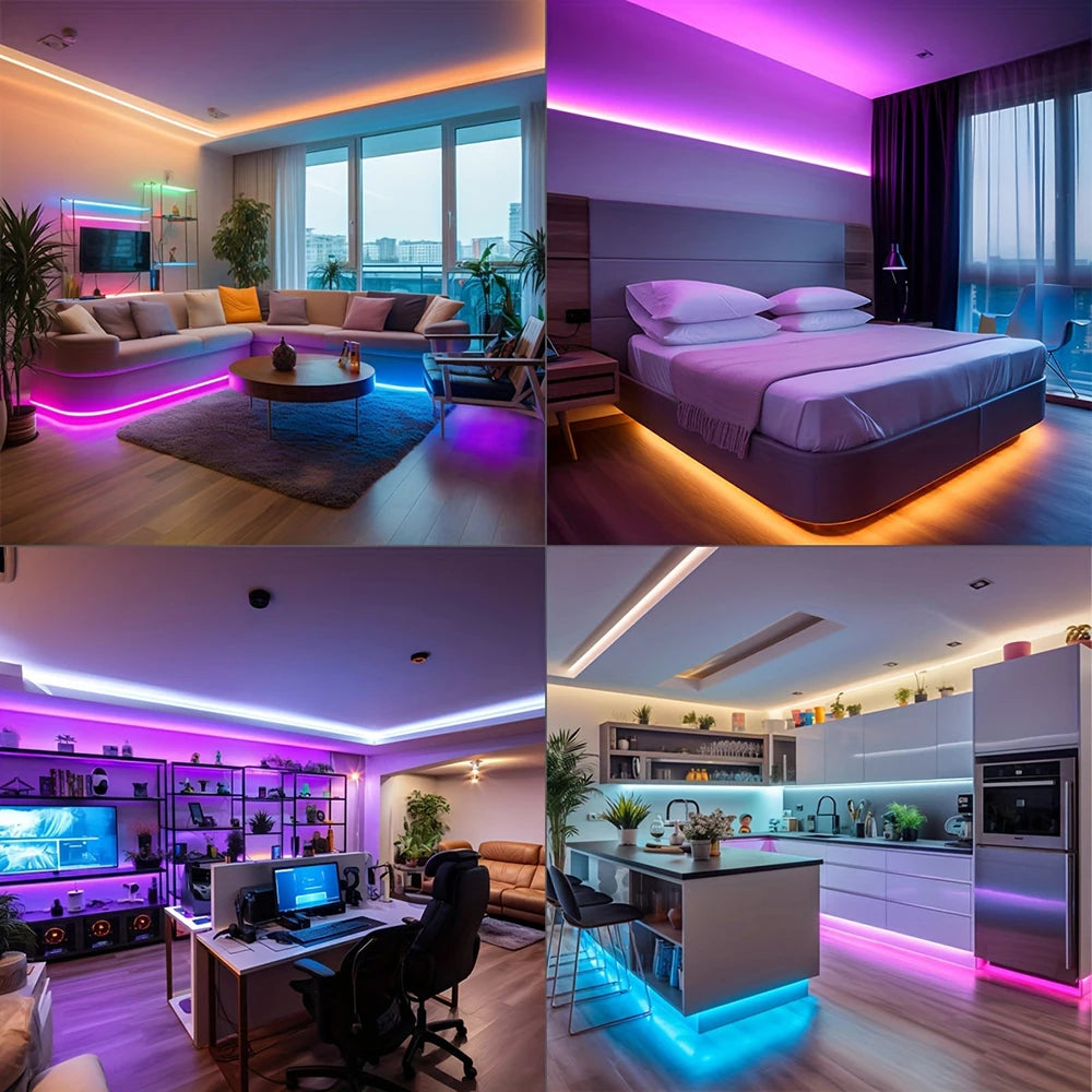 Led Lights for Room Music Sync RGB Led Strip Lights 10m 20m 30m Flexible Ribbon for Room Bedroom Decor