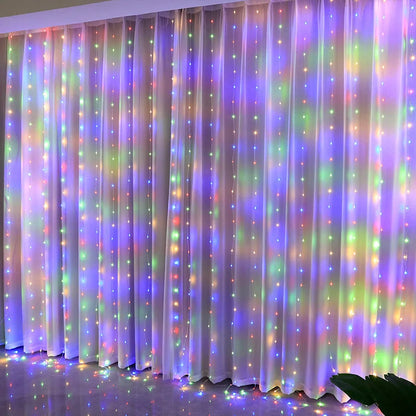 LED Fairy String Curtain Lights 8 Mode Remote USB