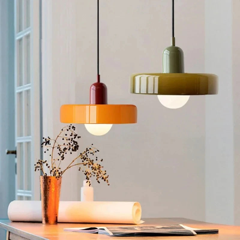 Retro Nordic Glass Bauhaus Dining Room Chandelier