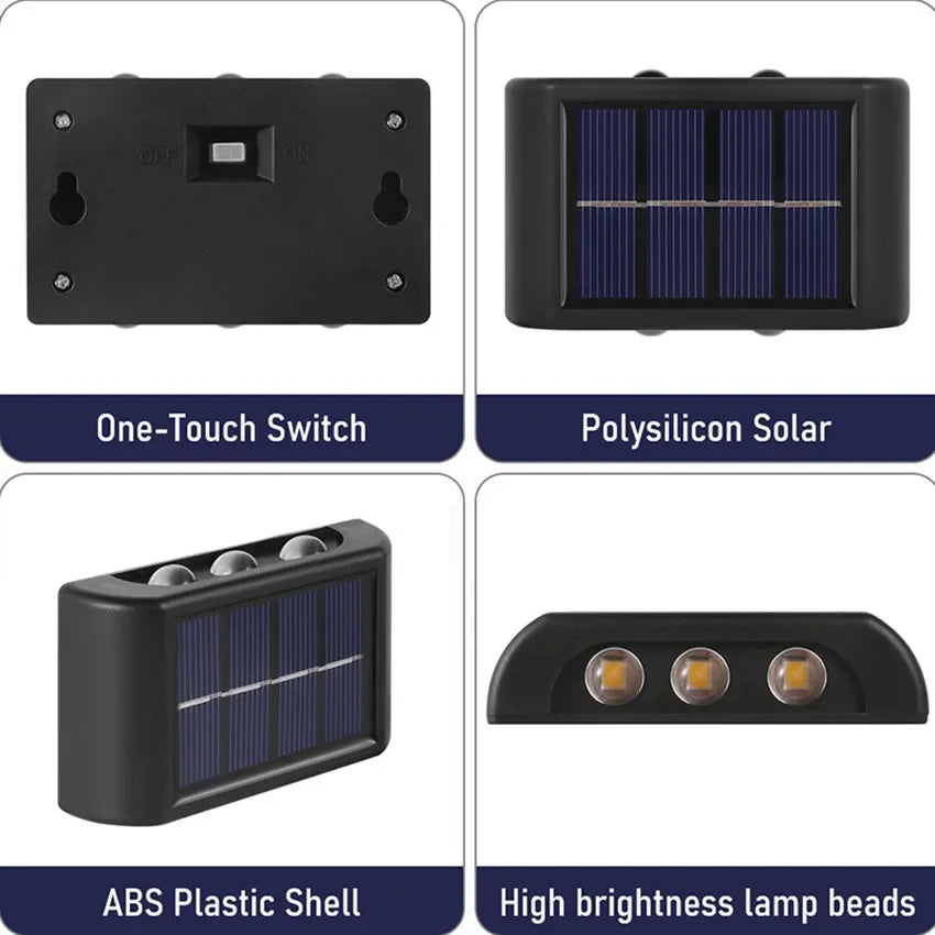Solar Wall Outdoor Warm Light Waterproofed