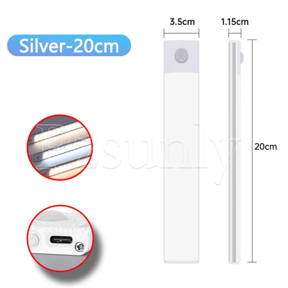Rechargeable LED Motion Sensor Light Suitable For Kitchen, Wardrobe, Cabinet, 30cm/40cm/50cm