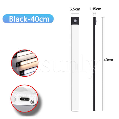 Rechargeable LED Motion Sensor Light Suitable For Kitchen, Wardrobe, Cabinet, 30cm/40cm/50cm