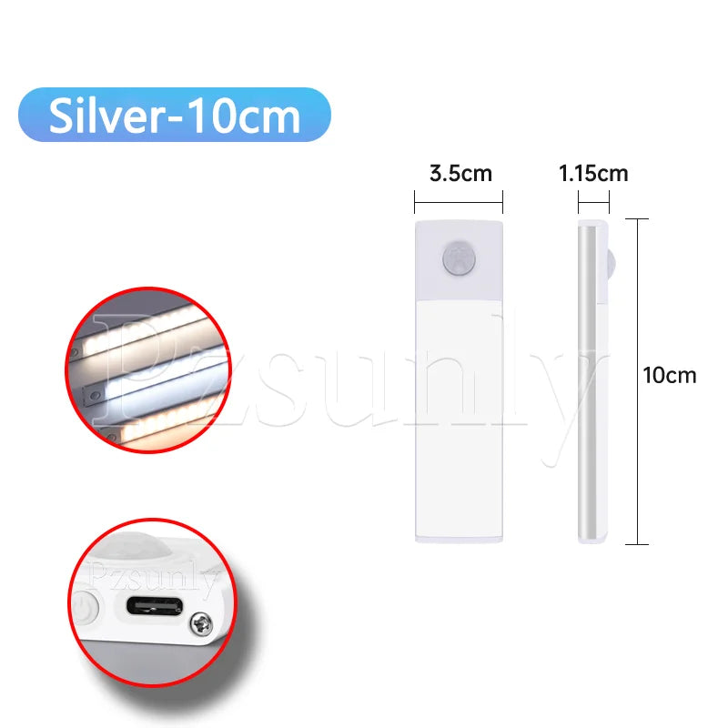 Rechargeable LED Motion Sensor Light Suitable For Kitchen, Wardrobe, Cabinet, 30cm/40cm/50cm