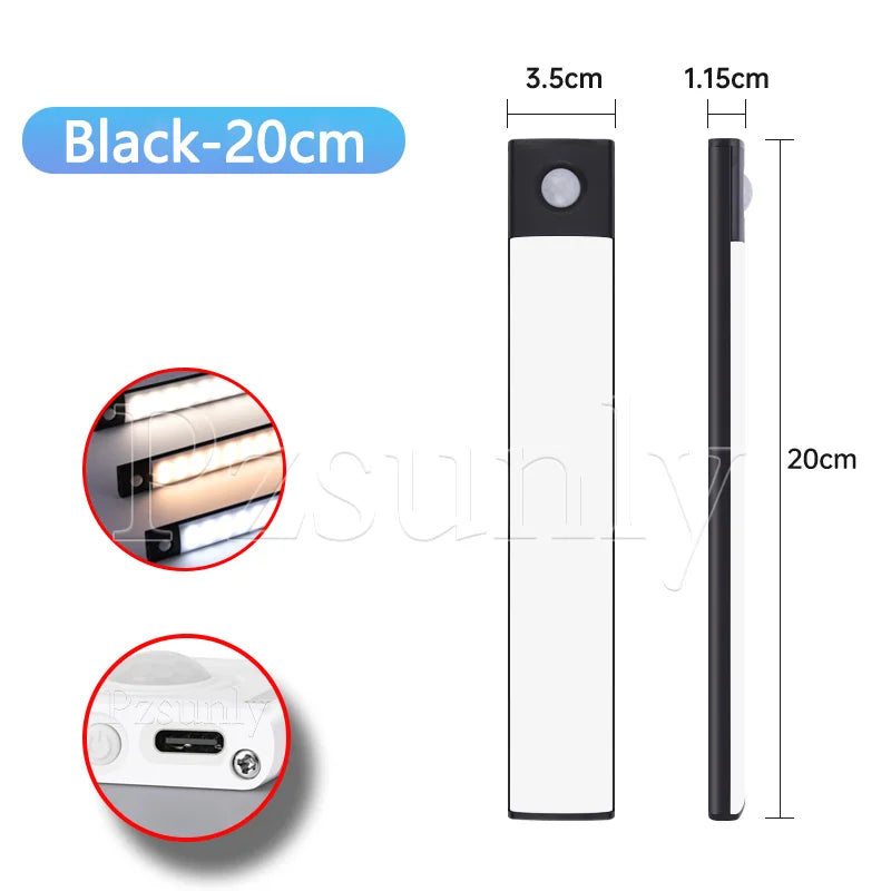 Rechargeable LED Motion Sensor Light Suitable For Kitchen, Wardrobe, Cabinet, 30cm/40cm/50cm
