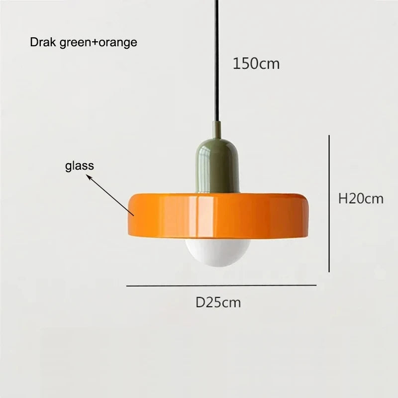 Retro Nordic Glass Bauhaus Dining Room Chandelier