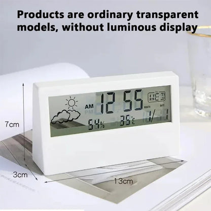 LCD Desktop Alarm Clock, Weather, Temp, & Humidity