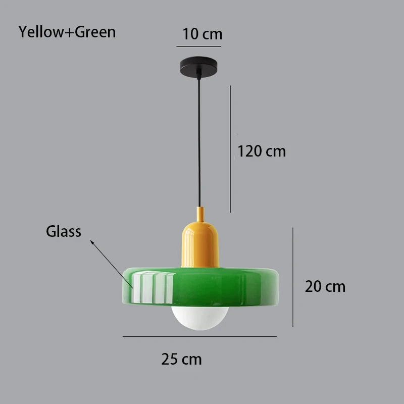 Retro Nordic Glass Bauhaus Dining Room Chandelier