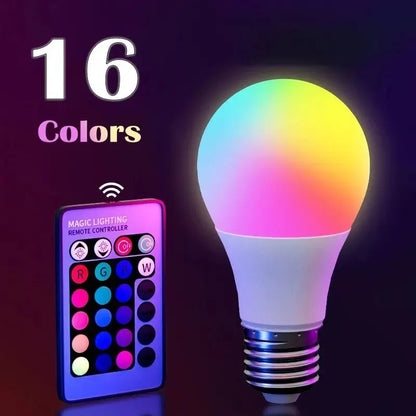 16 Colors RGB Bulb LED Multicolor Bulb 24 Key Remote Control Smart Lamp Atmosphere Light