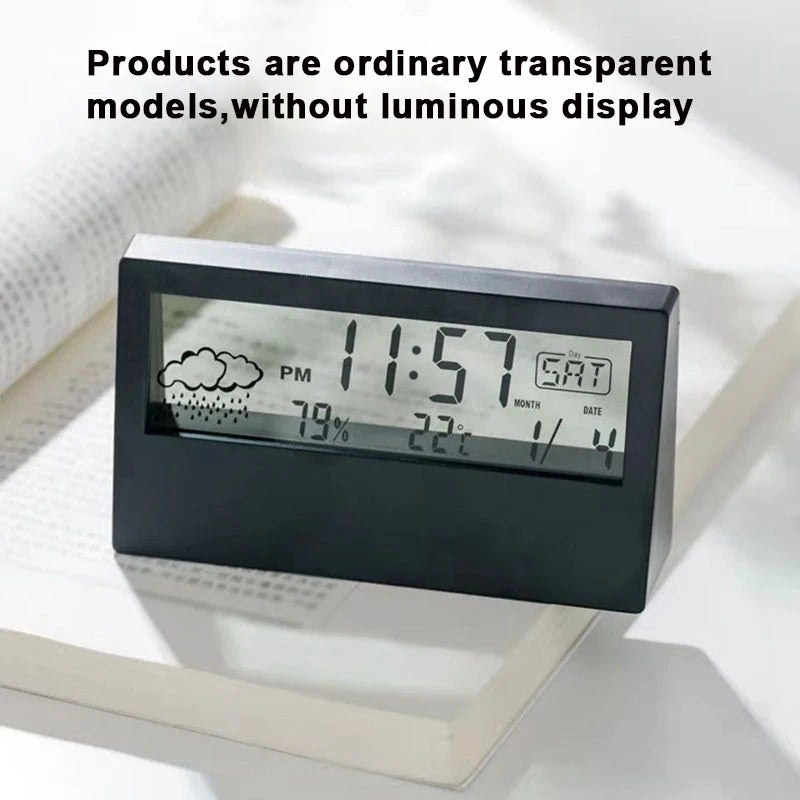 LCD Desktop Alarm Clock, Weather, Temp, & Humidity
