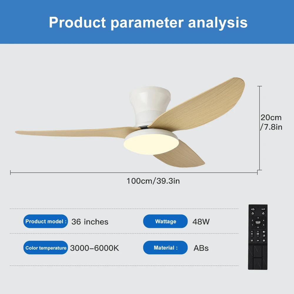 Electric Bedroom Ceiling Fan With Light
