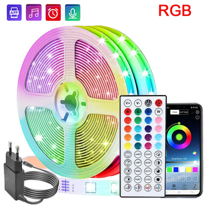 Led Lights for Room Music Sync RGB Led Strip Lights 10m 20m 30m Flexible Ribbon for Room Bedroom Decor
