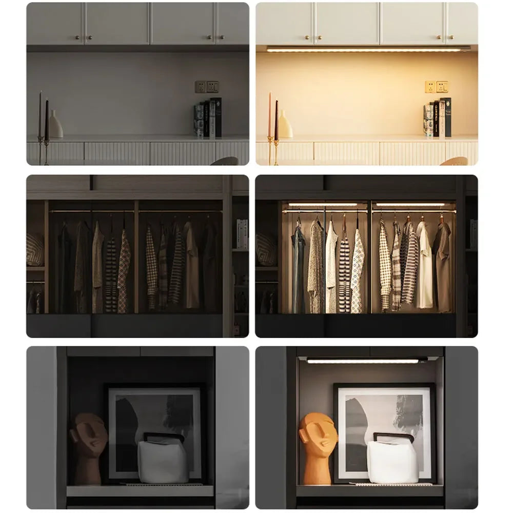 Rechargeable LED Motion Sensor Light Suitable For Kitchen, Wardrobe, Cabinet, 30cm/40cm/50cm