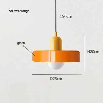 Retro Nordic Glass Bauhaus Dining Room Chandelier
