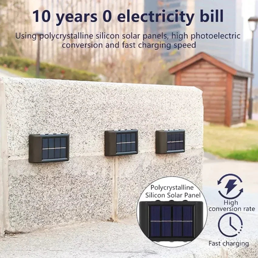 Solar Wall Outdoor Warm Light Waterproofed