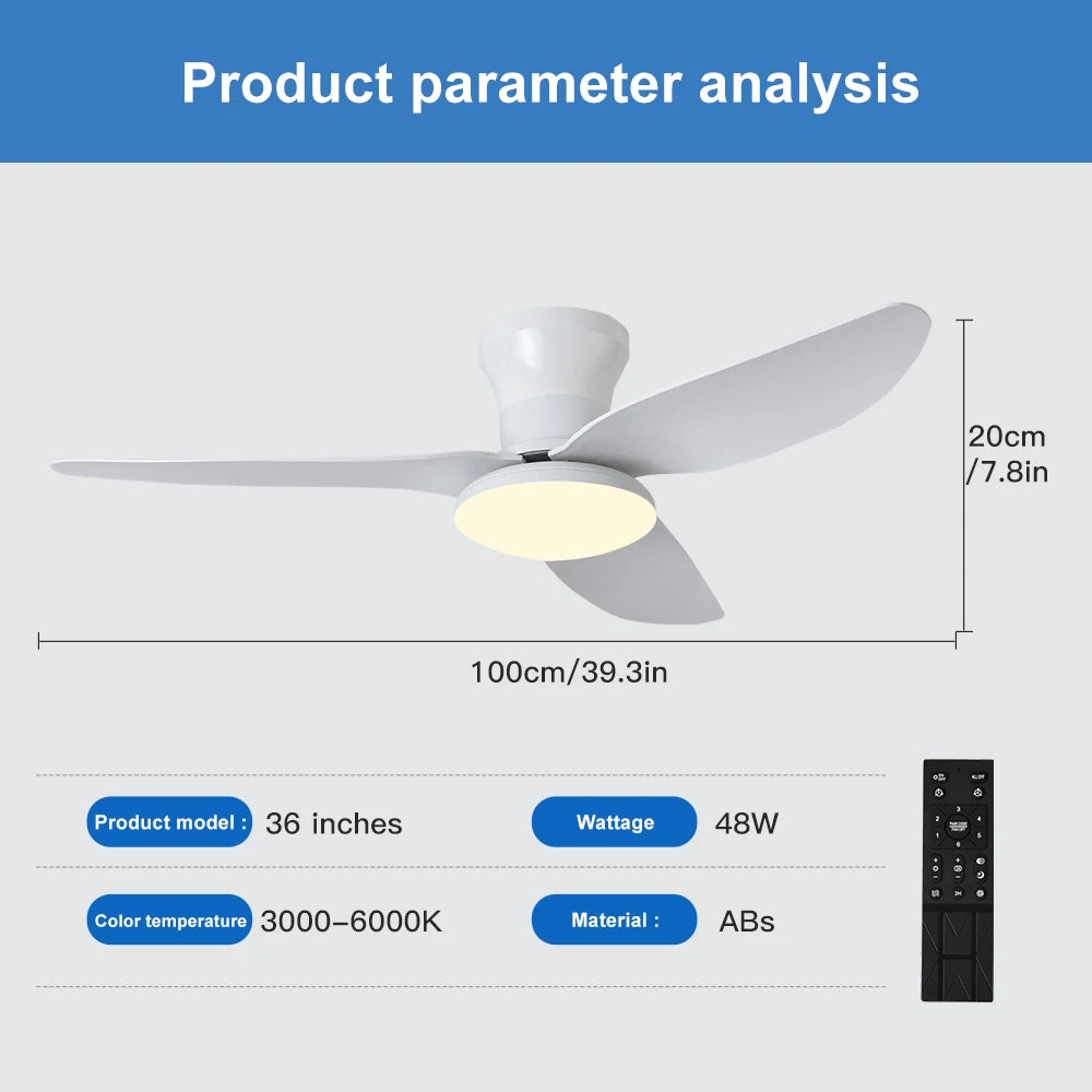 Electric Bedroom Ceiling Fan With Light