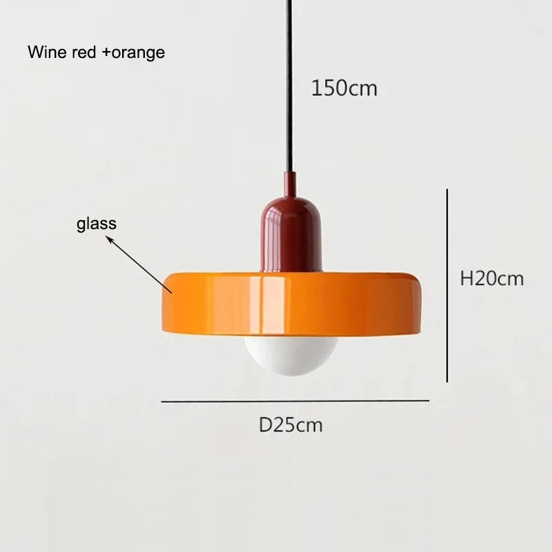 Retro Nordic Glass Bauhaus Dining Room Chandelier