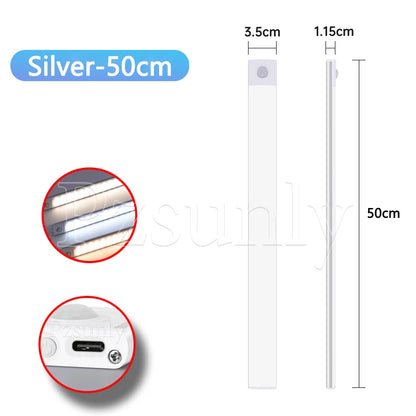 Rechargeable LED Motion Sensor Light Suitable For Kitchen, Wardrobe, Cabinet, 30cm/40cm/50cm
