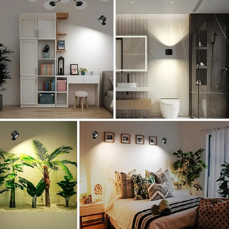 Rechargeable LED Wall Sconce | Touch & Remote | 360° Adjustable