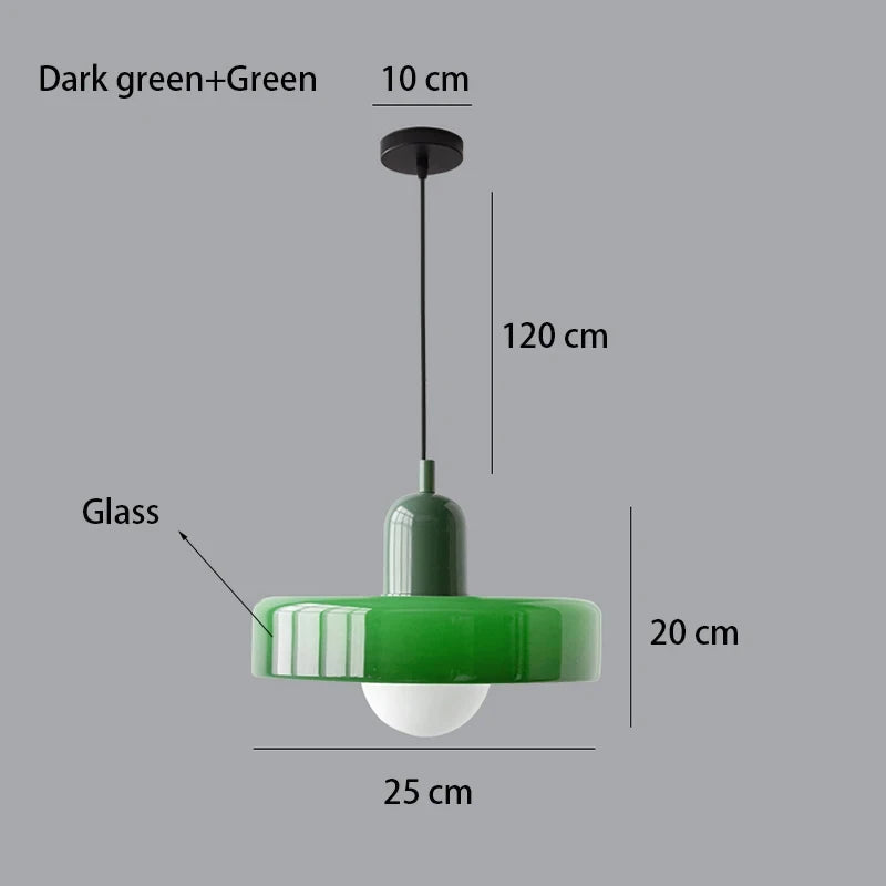 Retro Nordic Glass Bauhaus Dining Room Chandelier