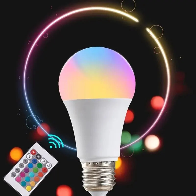 16 Colors RGB Bulb LED Multicolor Bulb 24 Key Remote Control Smart Lamp Atmosphere Light