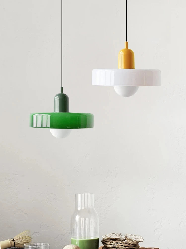 Retro Nordic Glass Bauhaus Dining Room Chandelier